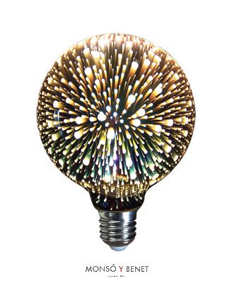 BOMBILLA LED GLOBO 95mm.3D FUEGOS ARTIFICIALES 04G9NF E27