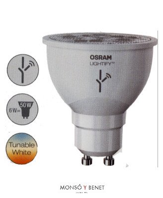 BOMBILLA LED DICROICA 50mm. LIGHTIFY 6W TW 06ODTU GU10