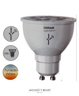 BOMBILLA LED DICROICA 50mm. LIGHTIFY 6W TW 06ODTU GU10