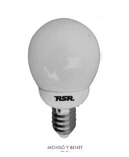 BOMBILLA FLUORESCENTE ESFERICA RSR 9W E14 4K