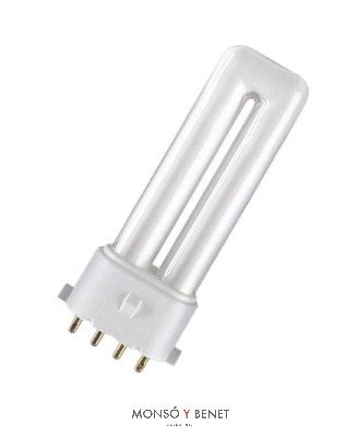 BOMBILLA BAJO CONSUMO FLUORESCENTE PL 4PIN 9W 2G7 2700K