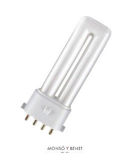 BOMBILLA BAJO CONSUMO FLUORESCENTE PL 4PIN 9W 2G7 2700K