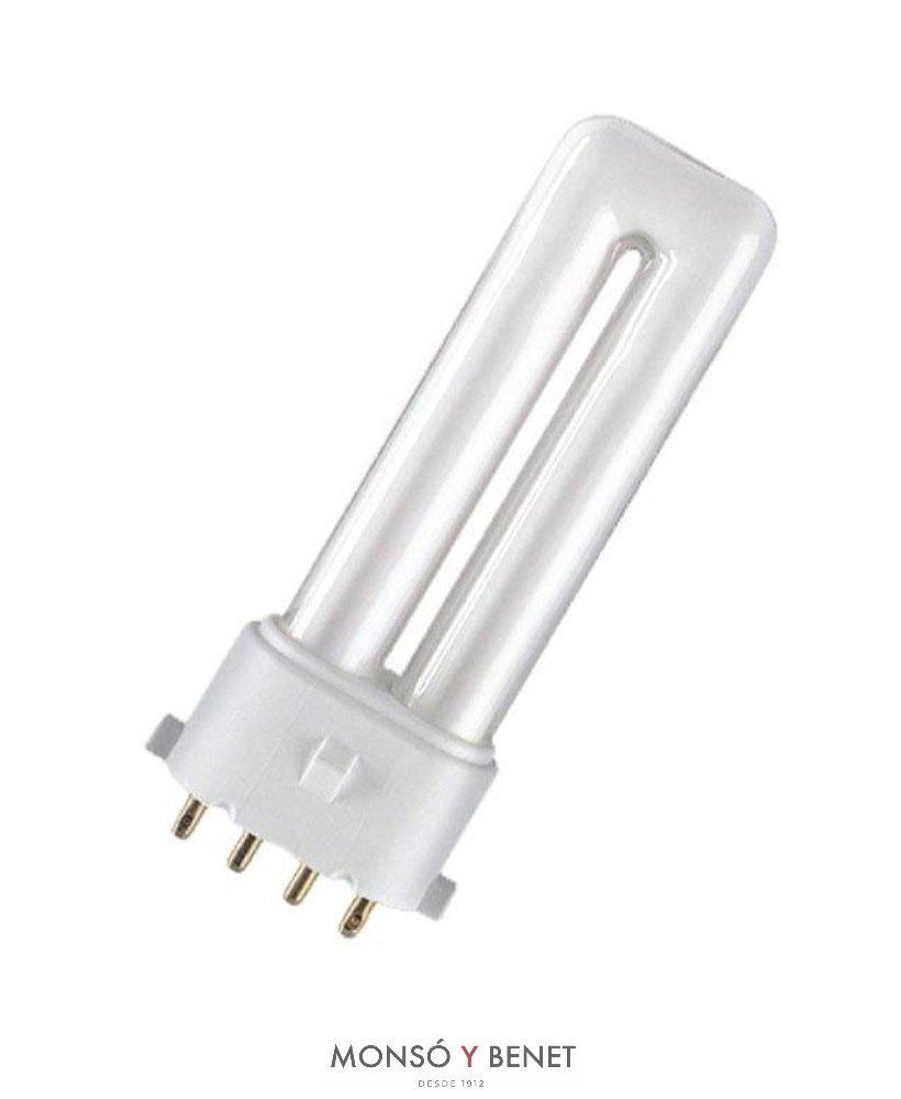 BOMBILLA BAJO CONSUMO FLUORESCENTE PL 4PIN 9W 2G7 2700K