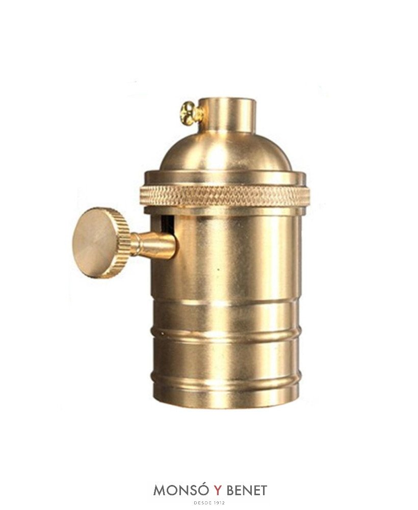 PORTALAMPARAS METALICO 12141 DORADO INTERRUPTOR