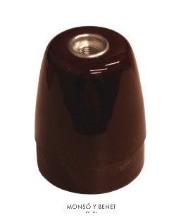 PORTALAMPARAS PORCELANA E27 12545 MARRON