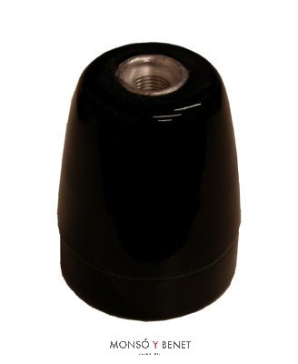 PORTALAMPARAS PORCELANA E27 12545 NEGRO