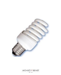 BOMBILLA FLUORESCENTE ESPIRAL 20W E27 2K
