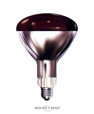 BOMBILLA INFRARROJA FISIOTERAPIA CALOR R125 230V 250W E27