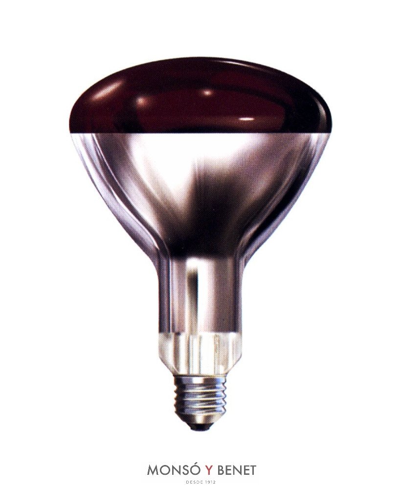 BOMBILLA INFRARROJA FISIOTERAPIA CALOR R125 230V 250W E27