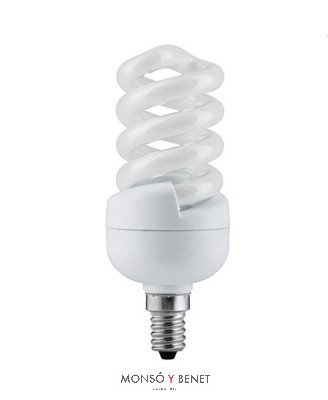 BOMBILLA FLUORESCENTE ESPIRAL 25W E14 2K