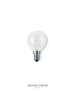 BOMBILLA ESFERICA CLARA 125V 40W E14