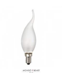 BOMBILLA DECORATIVA VELA PUNTA MATE 40W E14