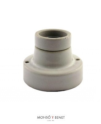 PORTALAMPARAS BLANCO PORCELAN.CON ZOCALO RECTO E-27 Nº.620