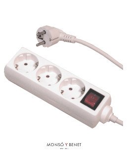 BASE 3 TOMAS CON INTERRUPTOR No. 707 BLANCO