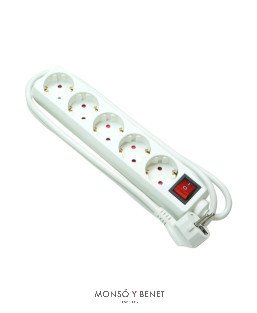 BASE 5 TOMAS CON INTERRUPTOR No. 709 BLANCO