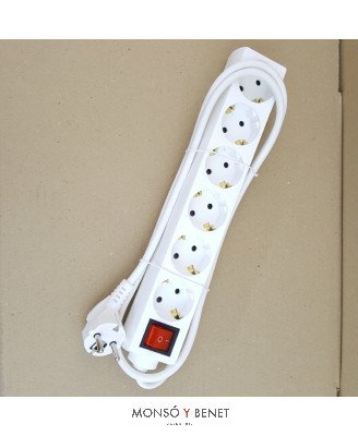 BASE 6 TOMAS CON INTERRUPTOR No. 710 BLANCO