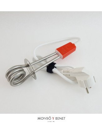 Calentador inmersor de vaso 325w 220v longitud 160mm con fusible termico.