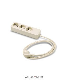 BASE 3T+CABLE+TOMA TIERRA No. 763 BLAN