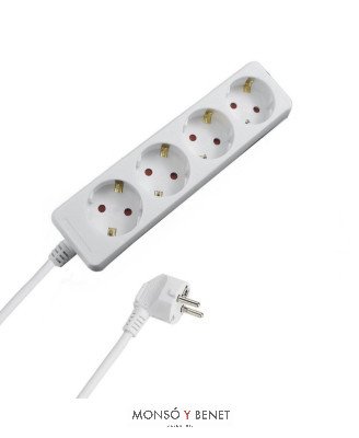 BASE 4T+CABLE+TOMA TIERRA No. 764-3M.BLANCO