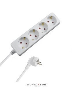 BASE 4T+CABLE+TOMA TIERRA No. 764-3M.BLANCO
