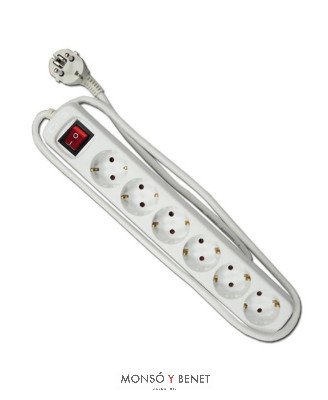 BASE 6 TOMAS CON CABLE CON INTERRUPTOR No. 776