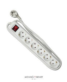 BASE 6 TOMAS CON CABLE CON INTERRUPTOR No. 776
