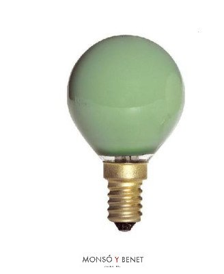 BOMBILLA ESFERICA VERDE 230V 25W E14