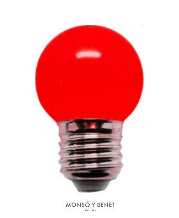 BOMBILLA ESFERICA ROJA 230V 15W E27