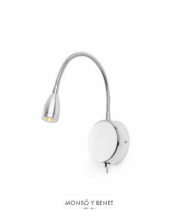 FLEXO PARED LED LOKE CROMO - ILUMINACION LED SALON PARED