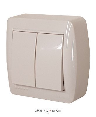 DOBLE CONMUTADOR SUPERFICIE SERIE MURAL MUR-12-U BLANCO