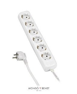 BASE 6T+CABLE+TOMA TIERRA No. 766-3M.BLANCO