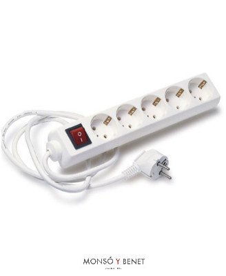 BASE 5 TOMAS CON CABLE CON INTERRUPTOR No. 775