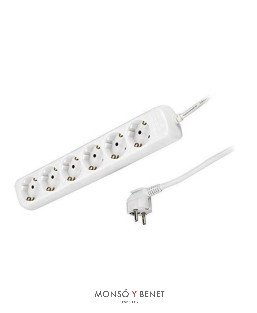 BASE 6T+CABLE+TOMA TIERRA No. 766 BLAN