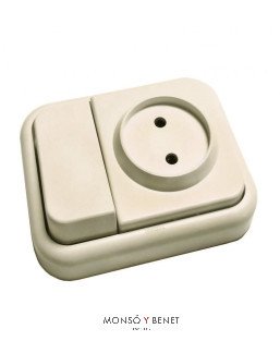 CONMUTADOR+BASE ANCHA No. 2334 MARFIL