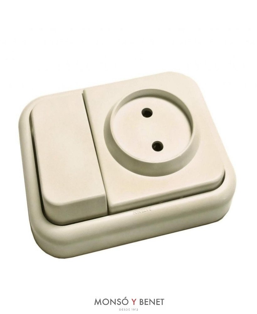 CONMUTADOR+BASE ANCHA No. 2334 MARFIL