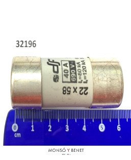 FUSIBLE CERAMICO 22 X 58 mm. 40A. No. 32196