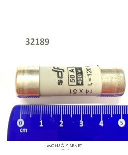 FUSIBLE CERAMICO 14 X 51 mm. 50A. No. 32189
