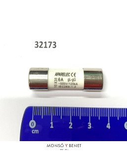 FUSIBLE CERAMICO 10 X 38 mm. 6A. No. 32173