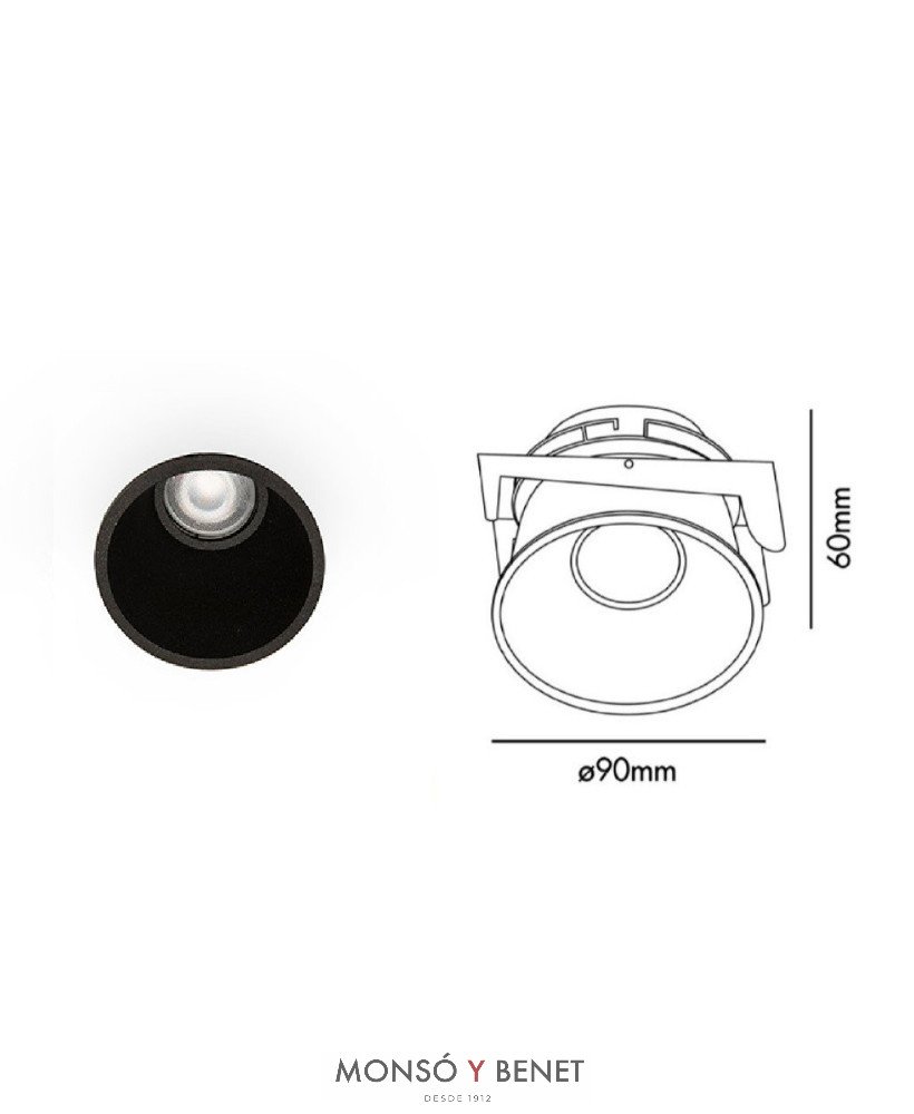 ARO BAJA LUMINANCIA FRESH GU10 NEGRO