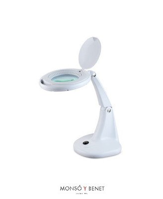 FLEXO LUPA CON LUZ LED PARA SOBREMESA .LU-455 BLANCO