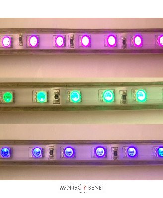 TIRA 60 LEDS-1M. MA-230 R IP65 VOLTAJE 230V RGB