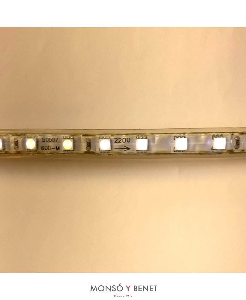 TIRA 60 LEDS-1M. MA-230 F IP65 ALIMENTACION 230V DIRECTA