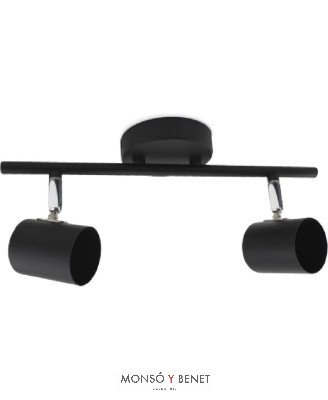 REGLETA 2 FOCOS ORIENTABLES 2xGU10 MIGA-2 NEGRO