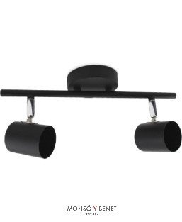 REGLETA 2 FOCOS ORIENTABLES 2xGU10 MIGA-2 NEGRO