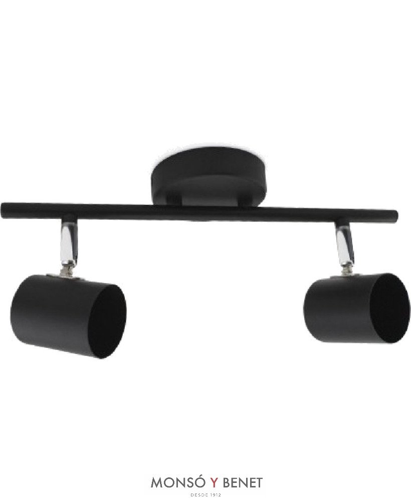 REGLETA 2 FOCOS ORIENTABLES 2xGU10 MIGA-2 NEGRO