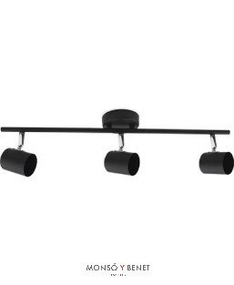 REGLETA 3 FOCOS ORIENTABLES 3xGU10 MIGA-3 NEGRO