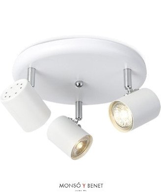 PLAFON 3 FOCOS ORIENTABLES 3xGU10 MIGA-P-3 BLANCO