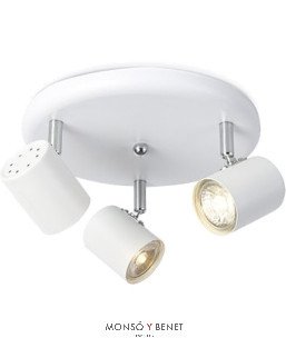PLAFON 3 FOCOS ORIENTABLES 3xGU10 MIGA-P-3 BLANCO