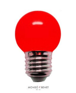 BOMBILLA PLASTICO LED ESFERICA ROJA 01ELNR E27