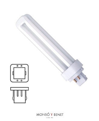 BOMBILLA FLUORESCENTE 2TUB.MARCA 13W G24Q1 4K